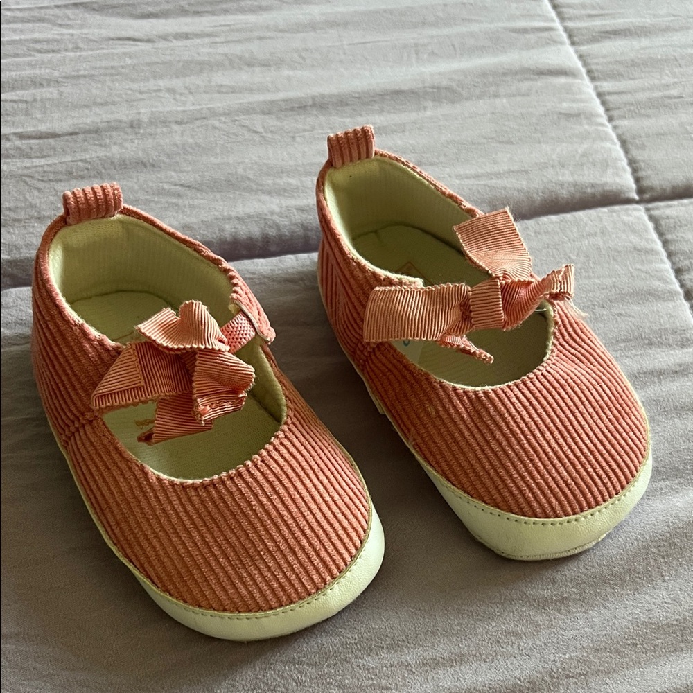 Carter's Peach Baby Shoes with Bow